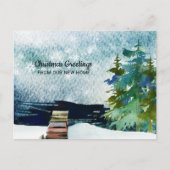 冬のシーン新築からのクリスマスの挨拶 案内ポストカード (正面)