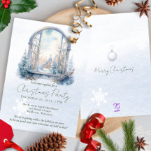 冬のシーン森の松の木の水色クリスマス