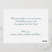 冬のシーン水の色の森メリークリスマス 箔シーズンポストカード (裏面)