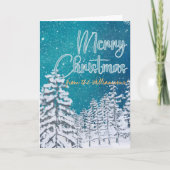 冬のシーン箴言17:22メリーハート カード (正面)