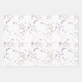 冬のシーン鳥の木が雪のクリスマスに枝 ラッピングペーパーシート (正面3)