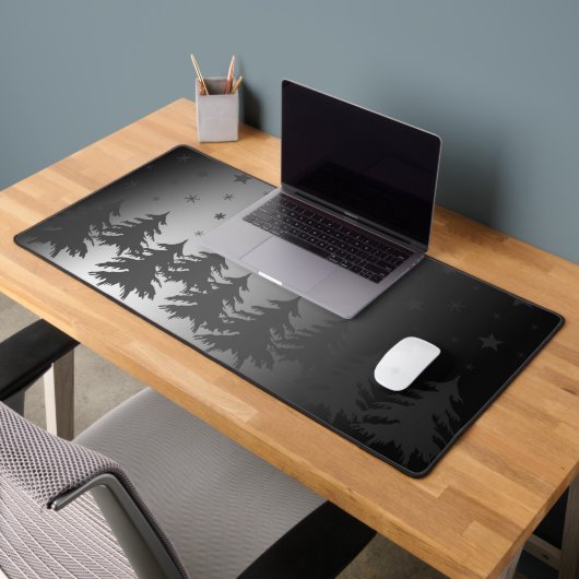 冬のシーン、クリスマスの夜、夜空 デスクマット (オフィス2)