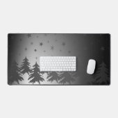 冬のシーン、クリスマスの夜、夜空 デスクマット (キーボード&マウス)