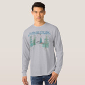 冬のシーン グレー メンズ長袖 Tシャツ (正面フル)