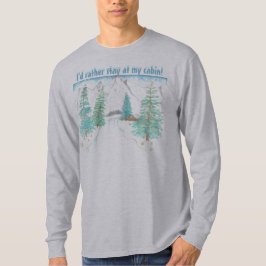 冬のシーン グレー メンズ長袖 Tシャツ
