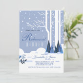 冬のシーン リハーサル ディナー パーティー 招待状 (スタンド正面)