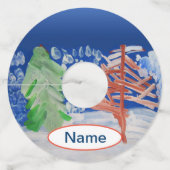 冬のシーン ワイングラスタグ (正面)