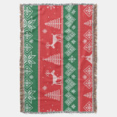 冬のシーン:ヴィンテージのシームレスなパターン スローブランケット (正面縦)