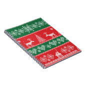 冬のシーン:ヴィンテージのシームレスなパターン ノートブック (右側)