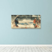 冬のシーン – ヴィンテージア日本のート キャンバスプリント (インサイチュ (ウッドフロア))