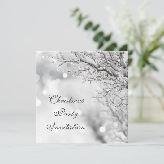 冬のシーン&《写真》ぼけ味クリスマスパーティー 招待状 (スタンド正面)