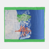 冬のシーン「Art by Kids」 フリースブランケット (正面(横))