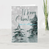 冬のシーンJohn 1:29神のクリスマスの子羊 カード (正面)