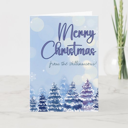 冬のシーンJohn 3:16永遠の人生のクリスマス カード (正面)