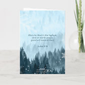 冬のシーンLuke 2:14神のクリスマスへの栄光 カード (裏面)