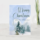 冬のシーンLuke 2:7最初に生まれた息子クリスマス カード (正面)