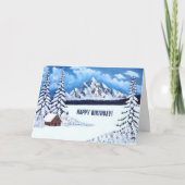 冬のシー疑問に思ン誕生日グリーティングカード カード (正面)