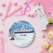 冬のシ疑問に思ーンラウンド紙プレート ペーパープレート (パーティー)