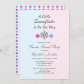 冬のジェンダーが明らかにする途中の雪の結晶 招待状 (正面/裏面)