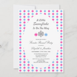 冬のジェンダーが明らかにする途中の雪の結晶 招待状