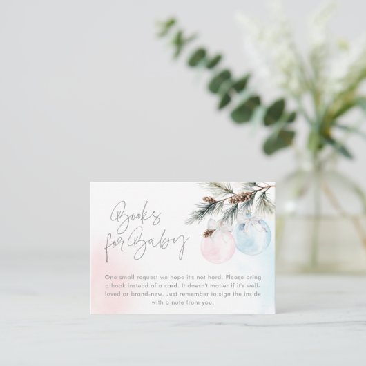 冬のジェンダーが本を明らかにするベビー エンクロージャーカード (スタンド正面)