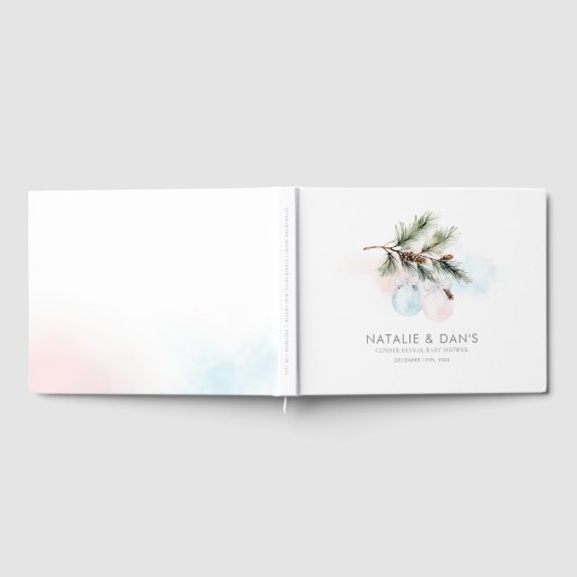 冬のジェンダーが赤ちゃんのシャワーを明らかにする ゲストブック (全面)