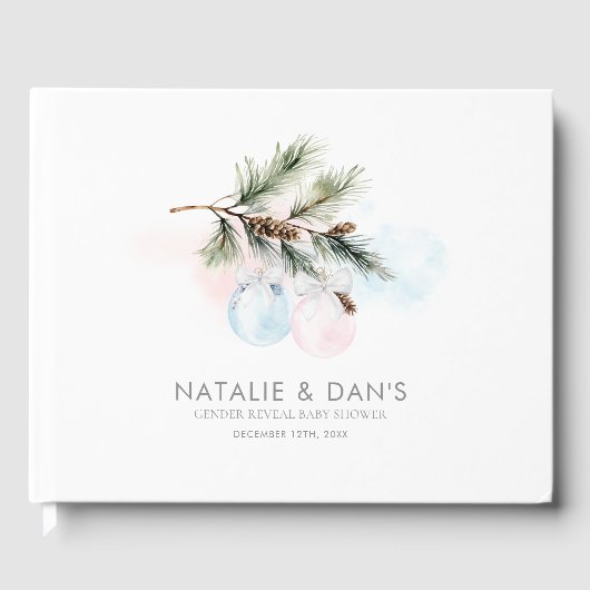 冬のジェンダーが赤ちゃんのシャワーを明らかにする ゲストブック (正面)