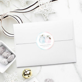 冬のジェンダーが赤ちゃんのシャワーを明らかにする ラウンドシール