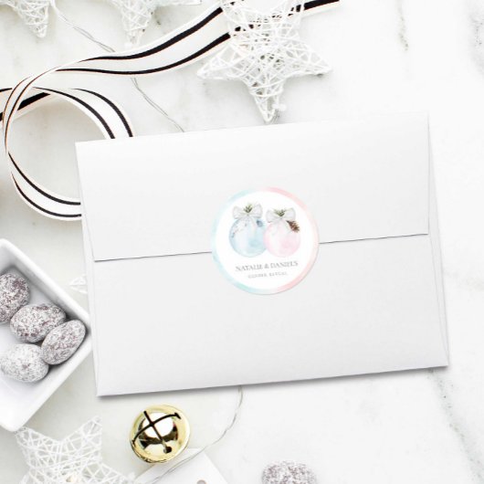 冬のジェンダーが赤ちゃんのシャワーを明らかにする ラウンドシール