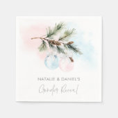 冬のジェンダーが赤ちゃんシャワーパーティーを明かす スタンダードカクテルナプキン (正面)