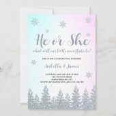 冬のジェンダーが雪片を明かす 招待状 (正面)