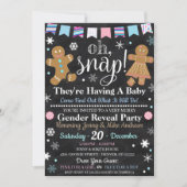 冬のジェンダーリビールパーティの招待状 招待状 (正面)