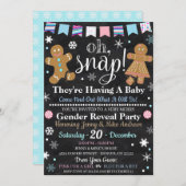 冬のジェンダーリビールパーティの招待状 招待状 (正面/裏面)