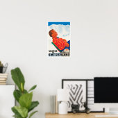 冬のスイスでのヴィンテージ旅行ポスター ポスター (ホームオフィス)