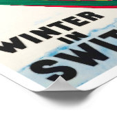 冬のスイスでのヴィンテージ旅行ポスター ポスター (角)