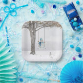 冬のスイングでホリデースノーマン ペーパープレート (パーティー)