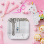 冬のスイングでホリデースノーマン ペーパープレート (パーティー)