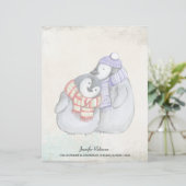 冬のスカーフと帽子のかわいいペンギン レターヘッド (スタンド正面)