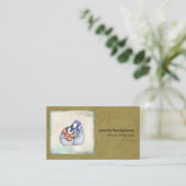 冬のスカーフと帽子のかわいいペンギン 名刺 (スタンド正面)