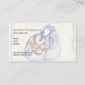 冬のスカーフと帽子のかわいいペンギン 名刺 (裏面)