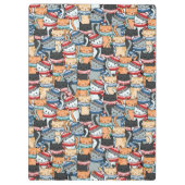 冬のスカーフと帽子の柄の猫 クリップボード (裏面)