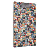 冬のスカーフと帽子の柄の猫 クリップボード (右)