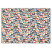 冬のスカーフと帽子の柄の猫 テーブルクロス (正面(横))