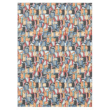 冬のスカーフと帽子の柄の猫