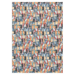 冬のスカーフと帽子の柄の猫 テーブルクロス