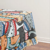 冬のスカーフと帽子の柄の猫 テーブルクロス (インサイチュ)