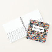 冬のスカーフと帽子の柄の猫 ノートブック (内部)