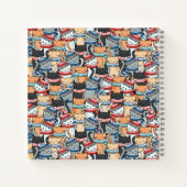 冬のスカーフと帽子の柄の猫 ノートブック (裏面)