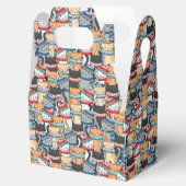 冬のスカーフと帽子の柄の猫 フェイバーボックス (オープン)