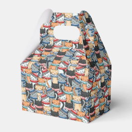 冬のスカーフと帽子の柄の猫 フェイバーボックス